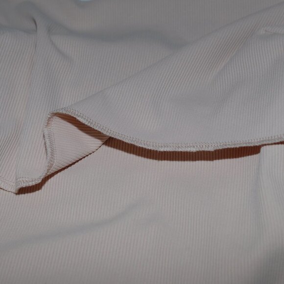 EUC Ribbed 16” pit to pit Womens Medium Khaki Tan Shirt Sleeveless Bodycon - Picture 6 of 6